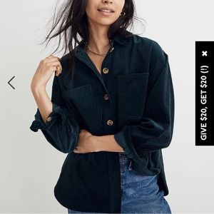 Madewell Corduroy Kentwood Oversized Shirt-Jacket